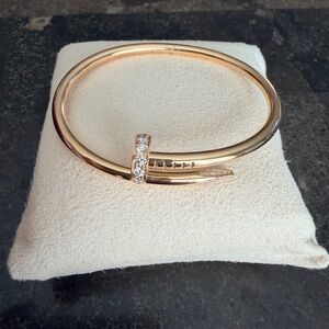 Juste in Clou Bracelet, Classic Model (Medium), Diamonds, Size 16